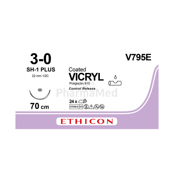 VICRYL 3/0 Coated V795E SH-1 Plus 70cm - 24fils