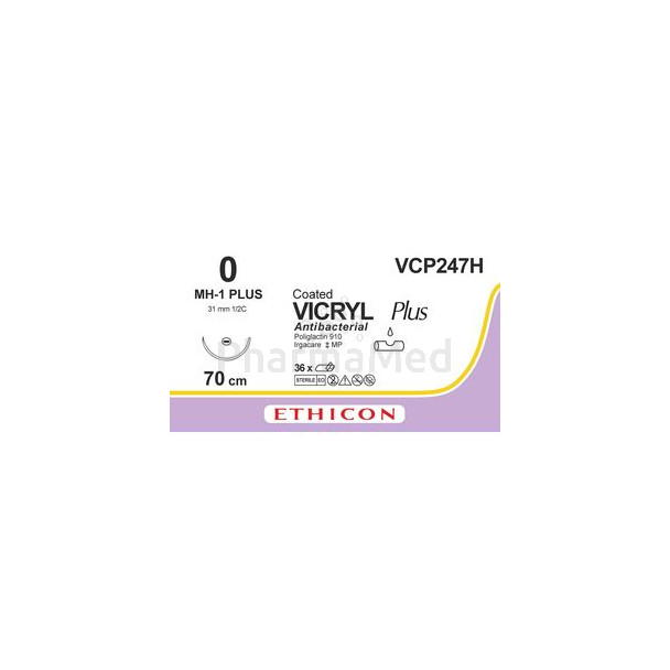 VICRYL PLUS 0 VCP247H CT 70cm M3.5 Violet - 36fils