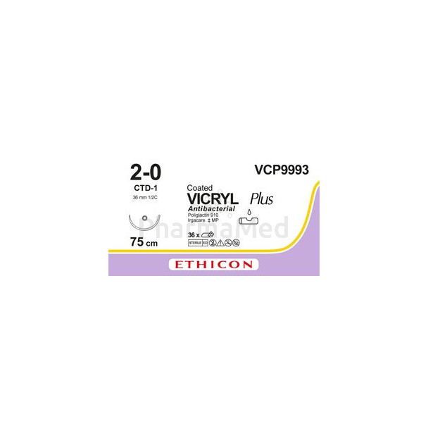 VICRYL+ USP2/0 VCP9993 CTD-1 36mm 75cm - 36fils