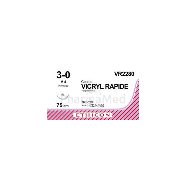 VICRYL RAPID 3/0 VR2280 V-4 75cm M2 - 36fils