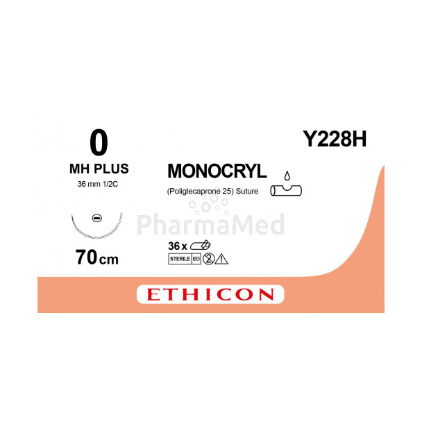 MONOCRYL 0 Y228H MH Plus 70cm - 36fils