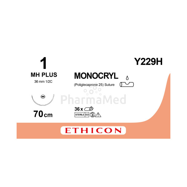 MONOCRYL 1 Y229H MH Plus 70cm - 36draden