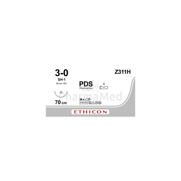 PDSII 3/0 Z311H USP SH-1 70cm Violet - 36fils