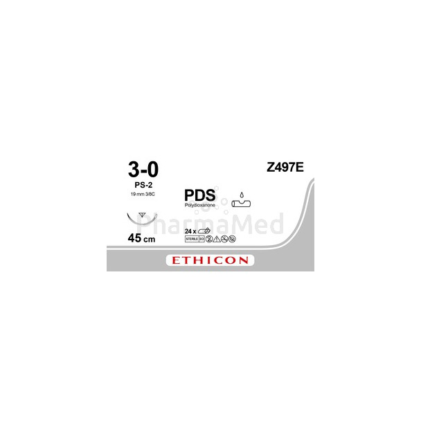 ETICON PDS II 3/0 Z497E Kleurloos - 24draden