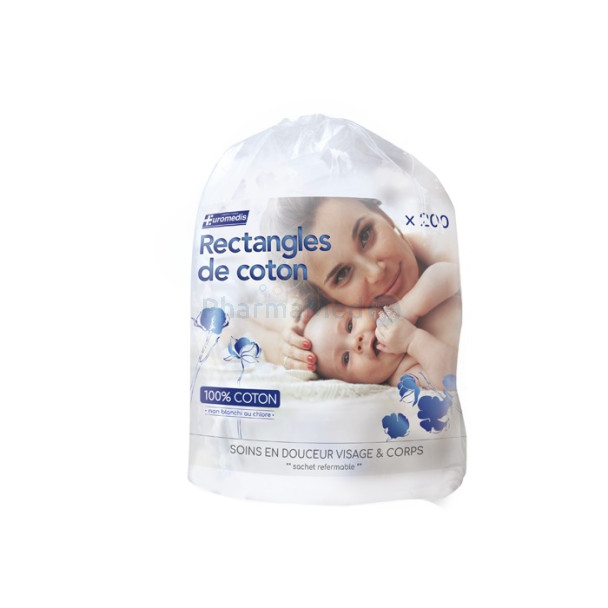 Carrés de coton 8 x 10cm - 200pc
