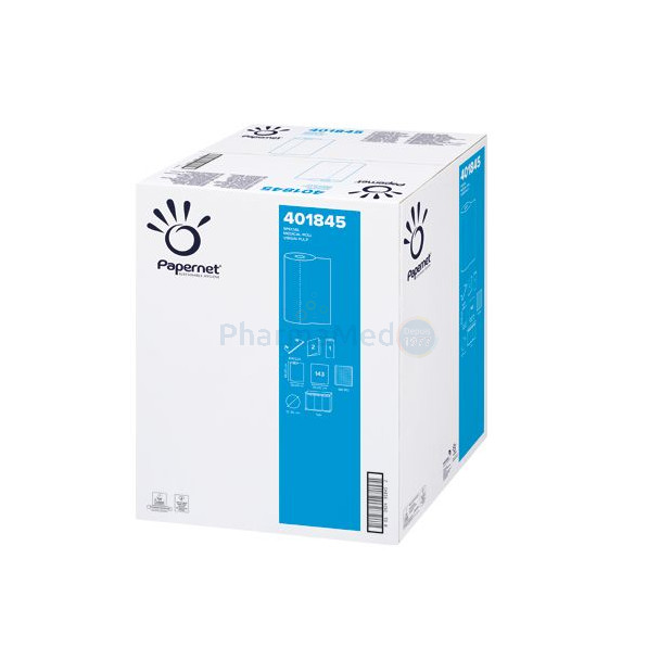 Drap d'examen gauffré PAPERNET 2plis 50cmx50m celllulose pure - 1 rouleau