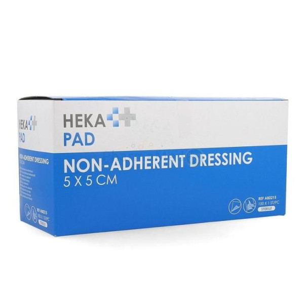 Compresses non-adhérentes HEKA - 5x5cm - 100pc