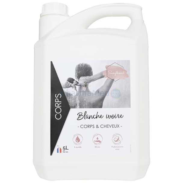 Gel douche Blanche Ivoire corps et cheveux parfum jasmin/coco - 5L