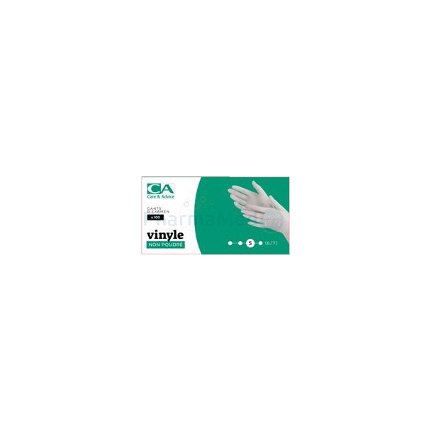 Gants vinyl non poudrés small - 100pc