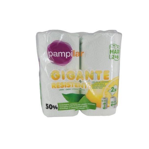 PAMPILAR Essuie tout maxi 2 plis parfum citron - 12x2rlx