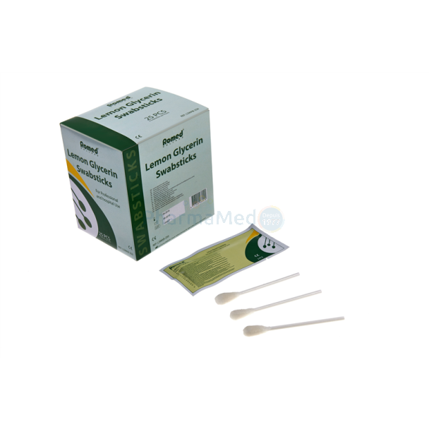 Bâtonnets glycérinés parfum citron - lemon glycerine swab - 25x3pc