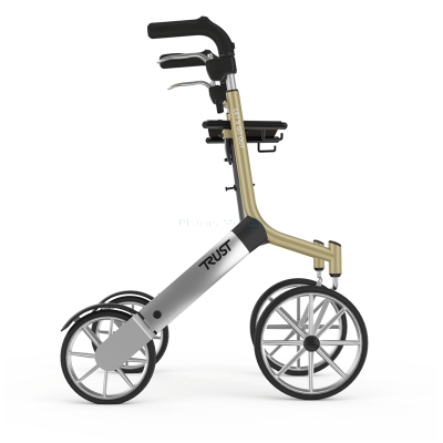 Rollator LET'S GO OUT wielen opvouwbaar + beige tas