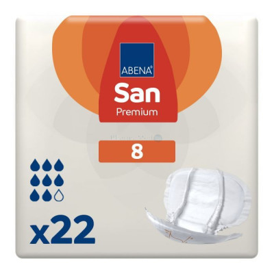 ABENA SAN 8 Premium Anatomische inlegger - 2500ml/8D - 22st