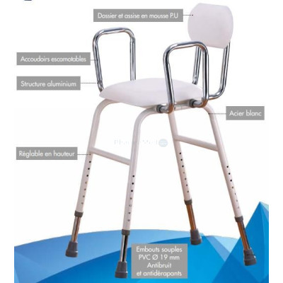 Chaise de cuisine blanche 4 en 1 - 130kg - 1pc