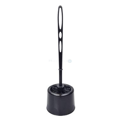 Brosse toilette avec support noir - 1pc