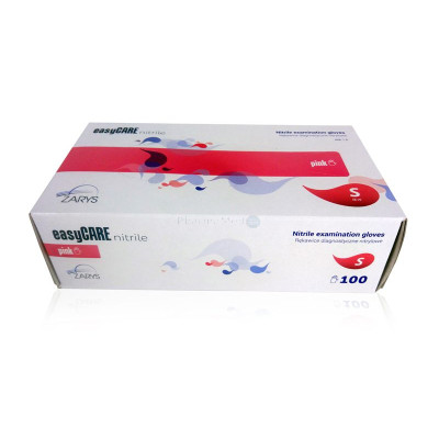 Gant nitrile EASYCARE rose - non poudrés - Taille S - 100pc