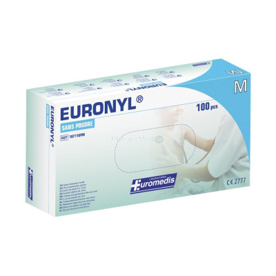 Gants vinyl EURONYL sans poudre M - 100 pc
