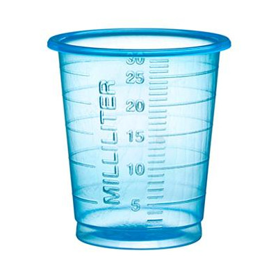 Medicatiecup 30ml hoog/smal - Blauw - 60x80st