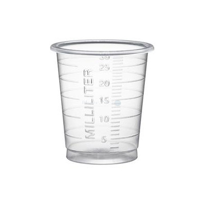 Medicatiecup 30ml hoog/smal - Transparant - 60x80st