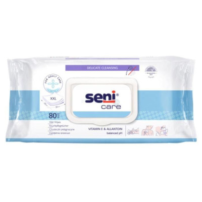 Lingettes SENI Care vit. E et allantoïne 20x30cm - 80pcs