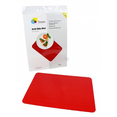 Tapis rectangulaire antidérapant rouge - 45x38vm