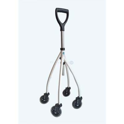 WHEELEO Canne quadripode à roulette - Bleu