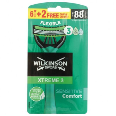 Rasoirs WILKINSON Xtrem 3 sensitive comfort 3 lames - 8 pièces