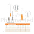 Nano cannule d'injection JBP 21G x 70mm - 24pc