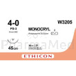 MONOCRYL 4/0 W3205 45cm PS-3 Prime - 12fils