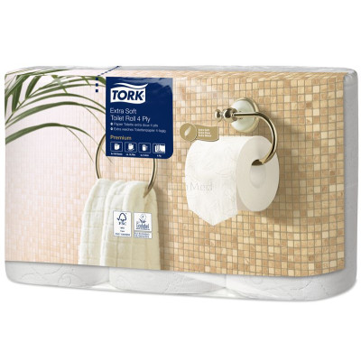 Pap. hyg. TORK PREMIUM T4 4plis 150cp blanc - 42 rlx