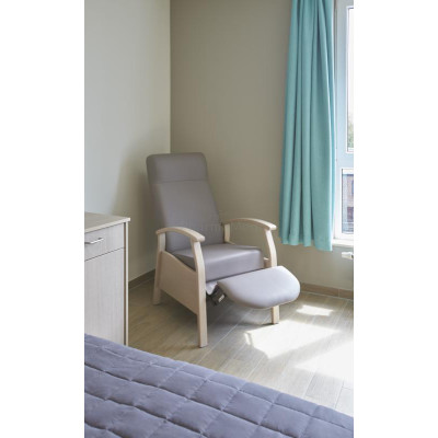 Relaxfauteuil Porto – massief beukenhout - – Taupe