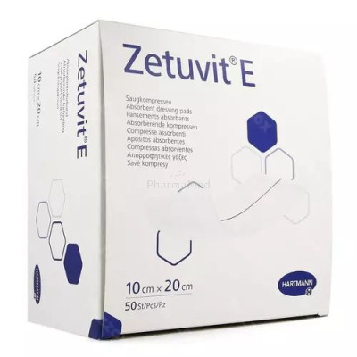 Compresses absorb. non-stériles ZETUVIT E - 10X20cm - 50pc