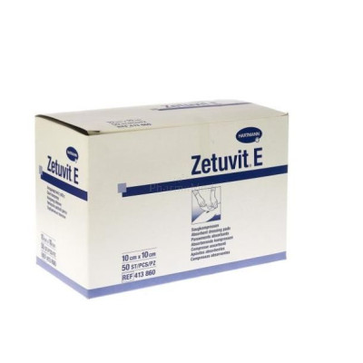 Compresses absorb. non-stériles ZETUVIT E - 10x10cm - 50pc