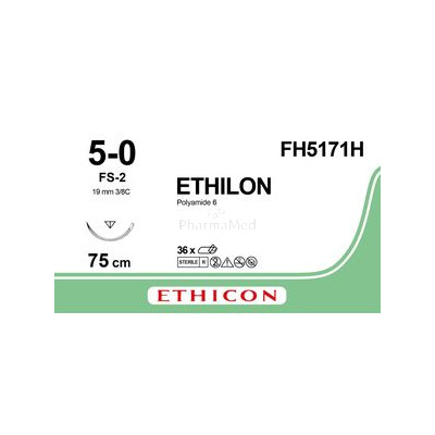 ETHILON 5/0 75cm M1 FS-2 FH5171H Zwart - 36draden