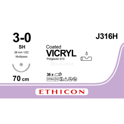 VICRYL 3/0 Coated J316H SH 70cm - 36draden