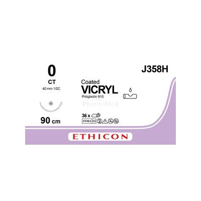 VICRYL 0 90cm Violet J358H - 36fils