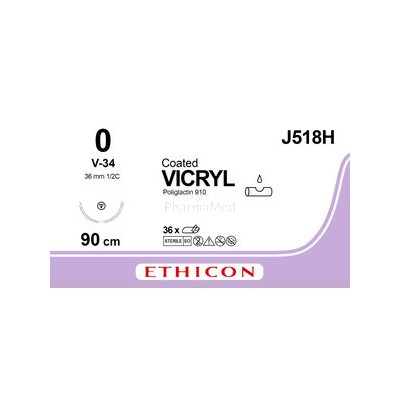 VICRYL USP0 COAT V-34 36mm 90cm Violet - 36fils