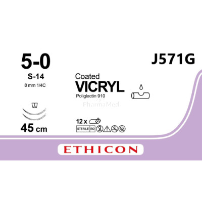 VICRYL 5/0 Coated J571G S-14 45cm - 12fils