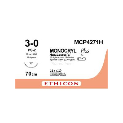 MONOCRYL USP3/0 + MCP4271H PS-2 Prime 19mm 70cm - 36fils