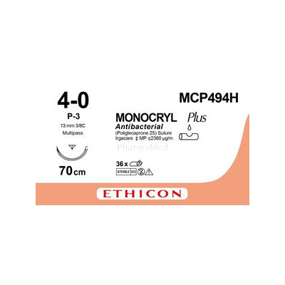 MONOCRYL 4/0 MCP494H 3/8 13mm 70cm - 36fils