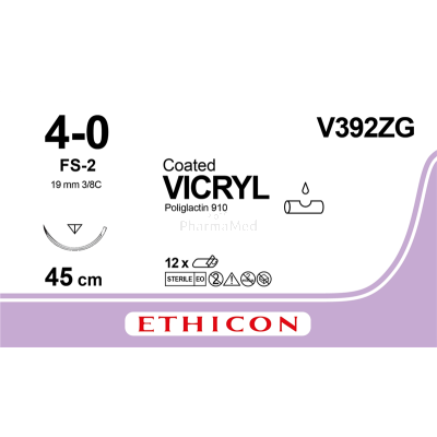 VICRYL 4/0 Coated 45cm USP FS-2 Violet - 12fils