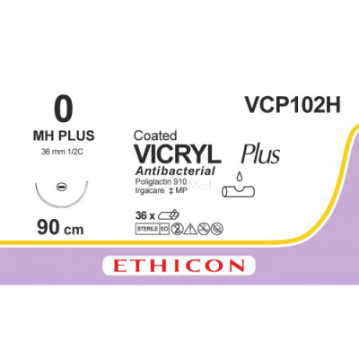 VICRYL PLUS 0 VCP102H MH 90cm - 36fils