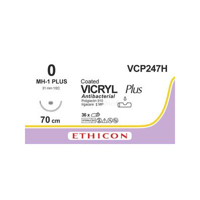 VICRYL PLUS 0 VCP247H CT 70cm M3.5 Violet - 36fils