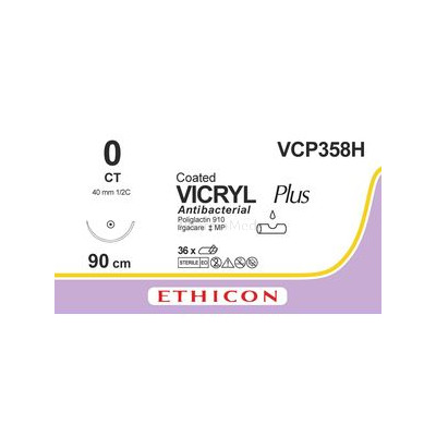 VICRYL PLUS 0 VCP358H CT 90cm - 36fils