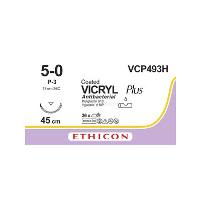 VICRYL 5/0 VCP493H Coated Und P-3 45cm - 36fils