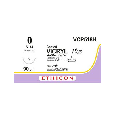VICRYL 0 V-34 Coated VCP518H - 36fils