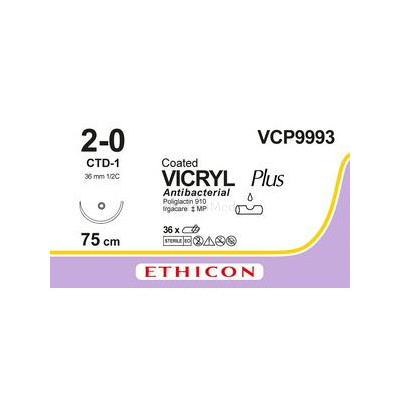 VICRYL+ USP2/0 VCP9993 CTD-1 36mm 75cm - 36fils