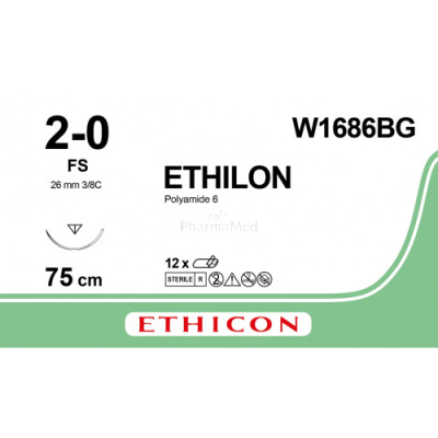ETHILON 2/0 W1686BG FS 75cm - 12draden